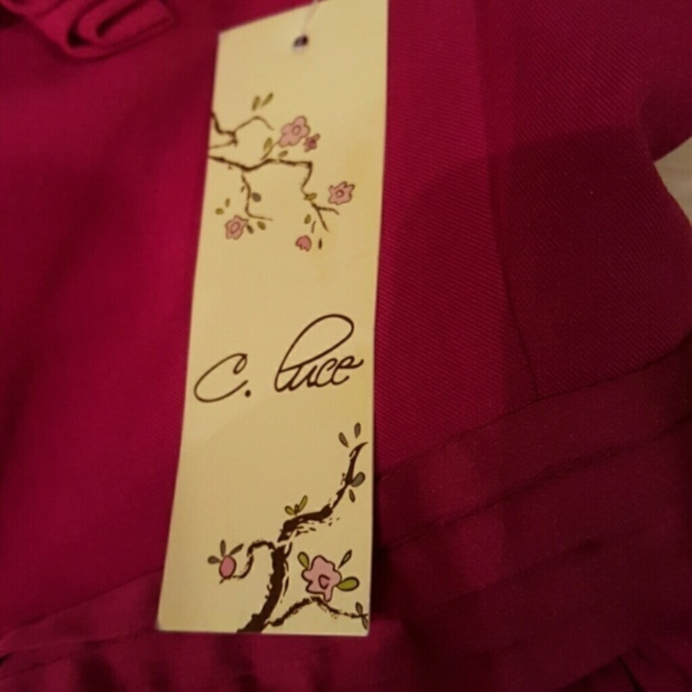 NWT C. LUCE PRETTY PINK STRAPLESS ROSETTE JUNIOR DRESS - Picture 5 of 8